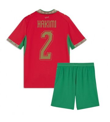 Marokko Achraf Hakimi #2 Hjemmebanetrøje Børn VM 2026 Kortærmet (+ Korte bukser)